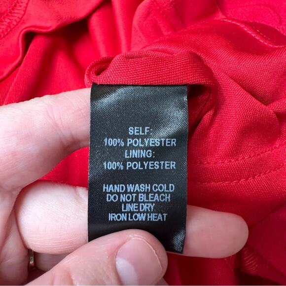 Lulus Center of Attend Red Flounce 3/4 Bell Sleeve Mini Dress Size M - Picture 8 of 12